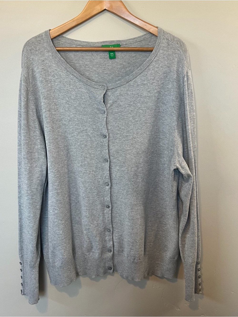 dip Light Gray Button-Front Women's Cardigan